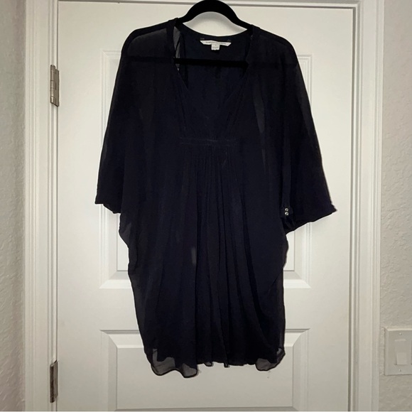 Diane Von Furstenberg Fleurette Silk Kimono Tunic Dress